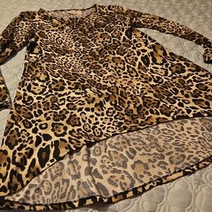 Chico's Leopard Print High Low Hem Line Dress
